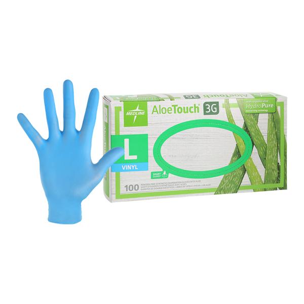 Medline AloeTouch 3G Vinyl Exam Gloves Large Green Non-Sterile - Case of 1000 Medline AloeTouch 3G Vinyl Exam Gloves Large Green Non-Sterile - Case of 1000